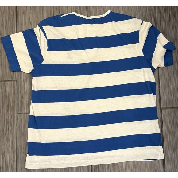 Vintage Disney Wear Striped Henley Short Sleeve Shirt Mickey Mouse Logo Large - Picture 4 of 5